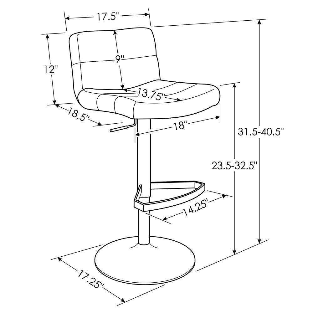 White Lattice Adjustable Height Swivel Armless Bar Stool V3096