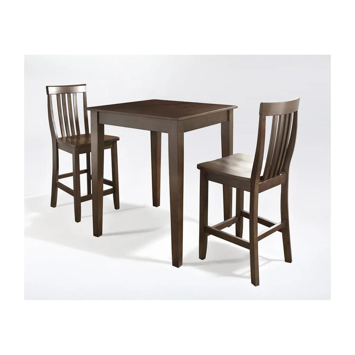 3Pc Mahogany Pub Dining Set with 2 Counter Stools F3329