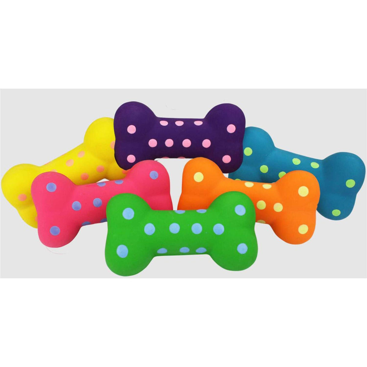 Small Latex Polka-Dot Bone Dog Toy K3245