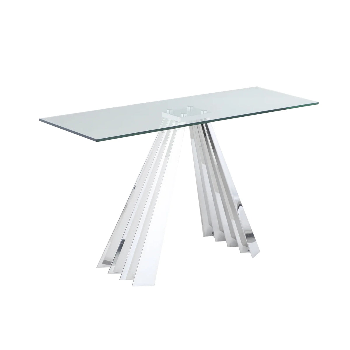 Glass Sofa Table with Flare Pyramid Base Q89601