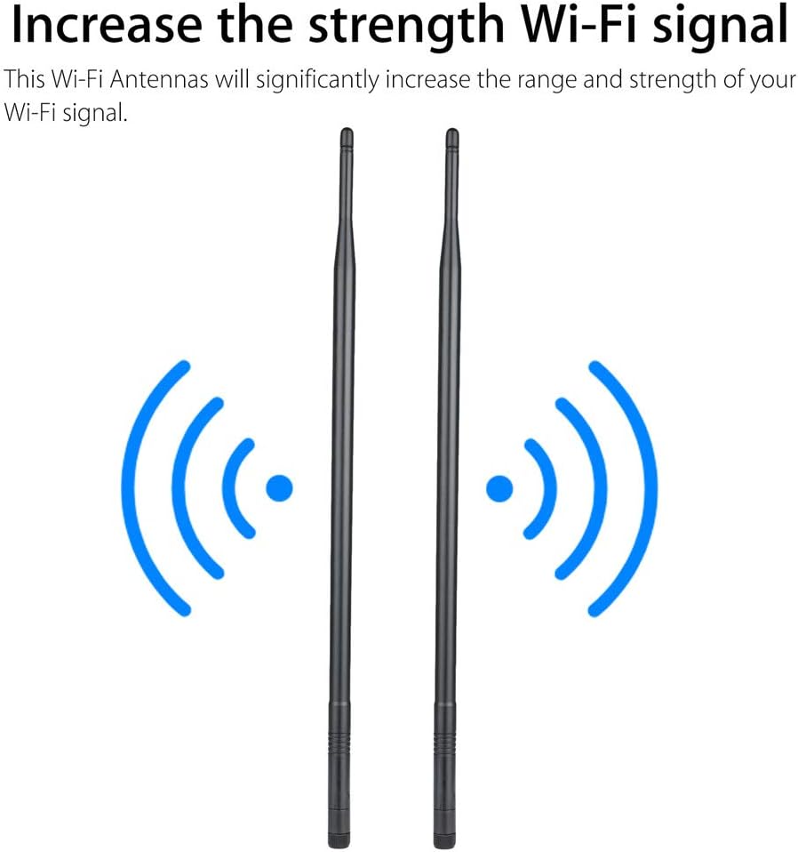 2X 10dBi Dual Band Omni Directional Antenna 2.4Ghz/5Ghz with RP-SMA Male Connector E457