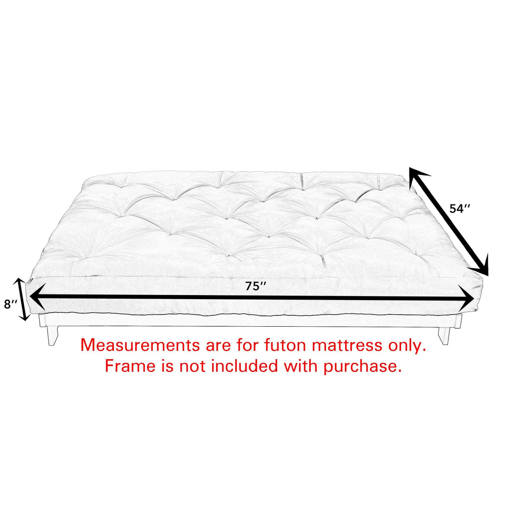 Khaki Suede Gel Memory Foam Futon Mattress D18366