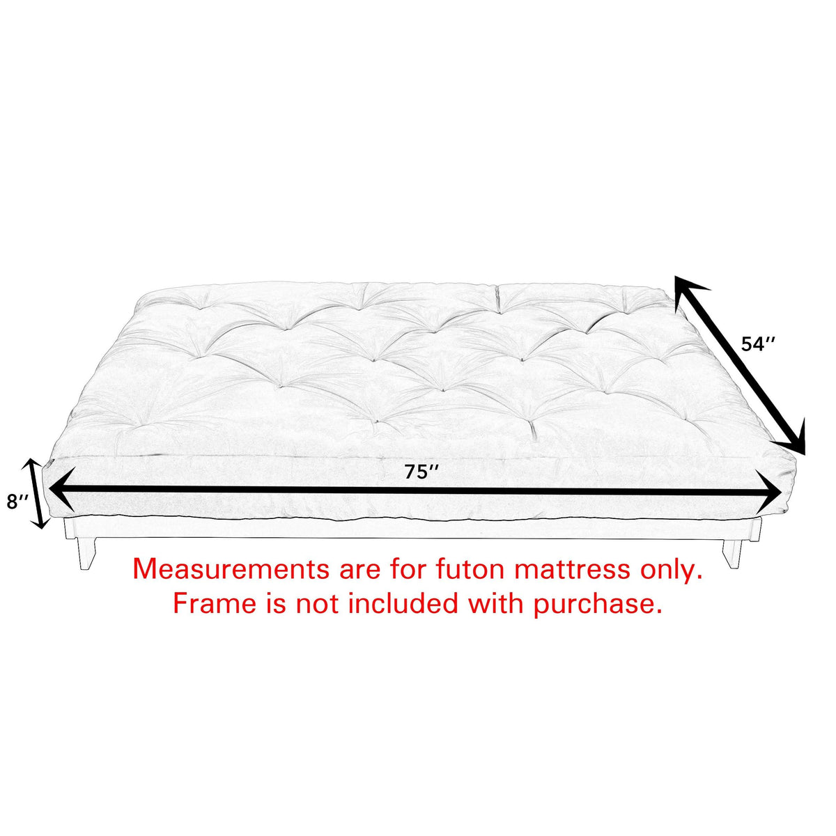 Khaki Suede Gel Memory Foam Futon Mattress D18366