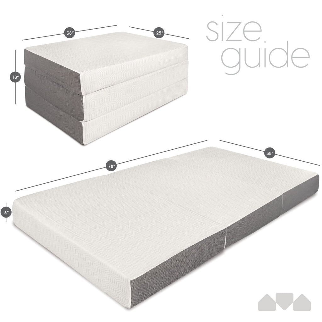 6-Inch Memory Foam Tri Folding Mattress Full Size H210