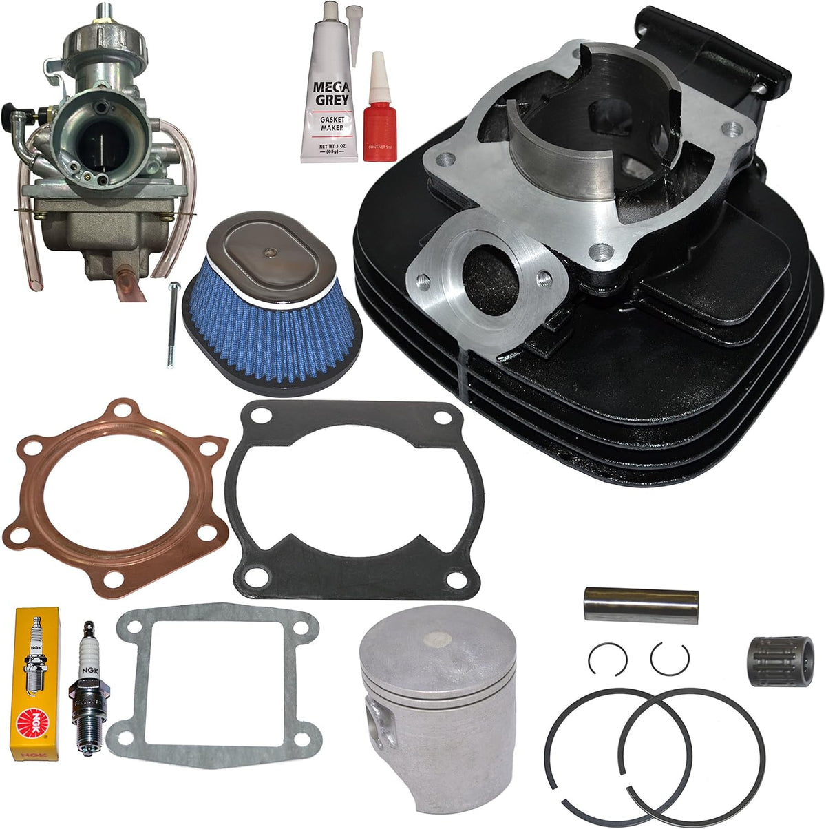 Cylinder Carburetor Air Filter Cleaner Top End Kit Set Fits Yamaha Blaster 200 YFS200 N751
