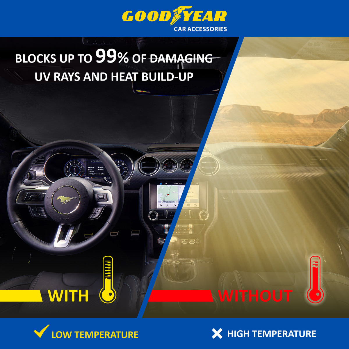 Foldable Windshield Sun Shade for Ford Mustang V8172