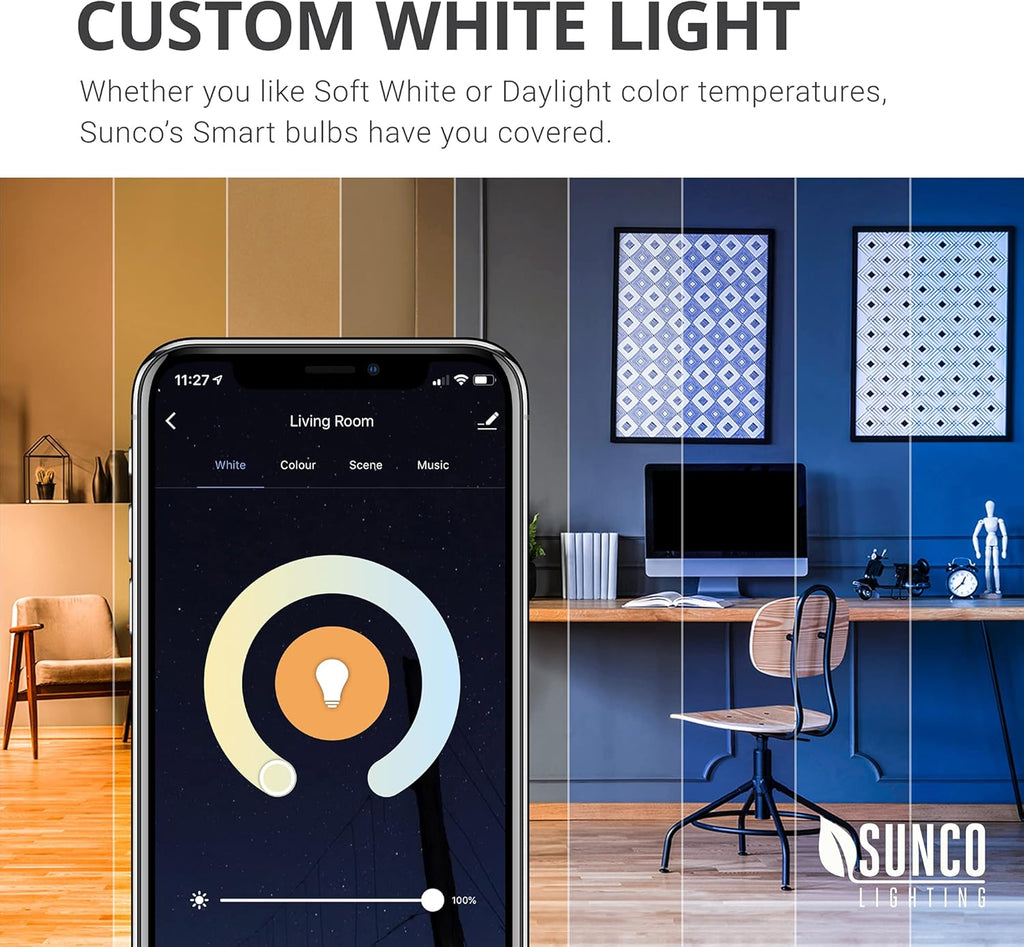 6 Pack WiFi LED Smart Bulb B11 Candelabra 4.5W E12 Base Color Changing Dimmable D524156