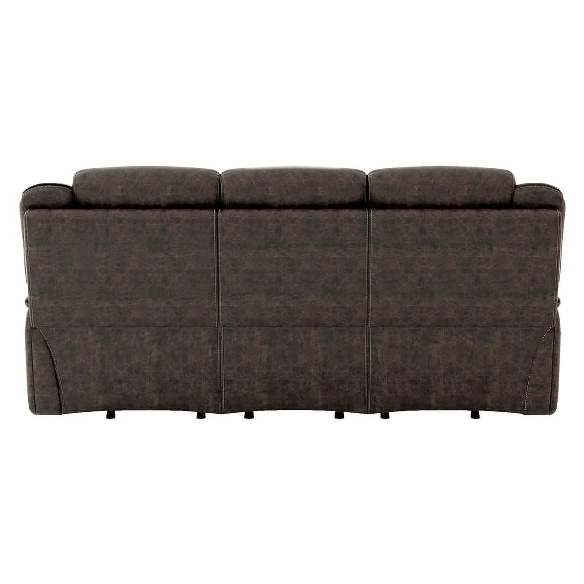 Dark Brown Microfiber Double Reclining Sofa Y923