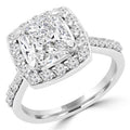 14K White Gold Cushion Cut Diamond Engagement Ring J26285