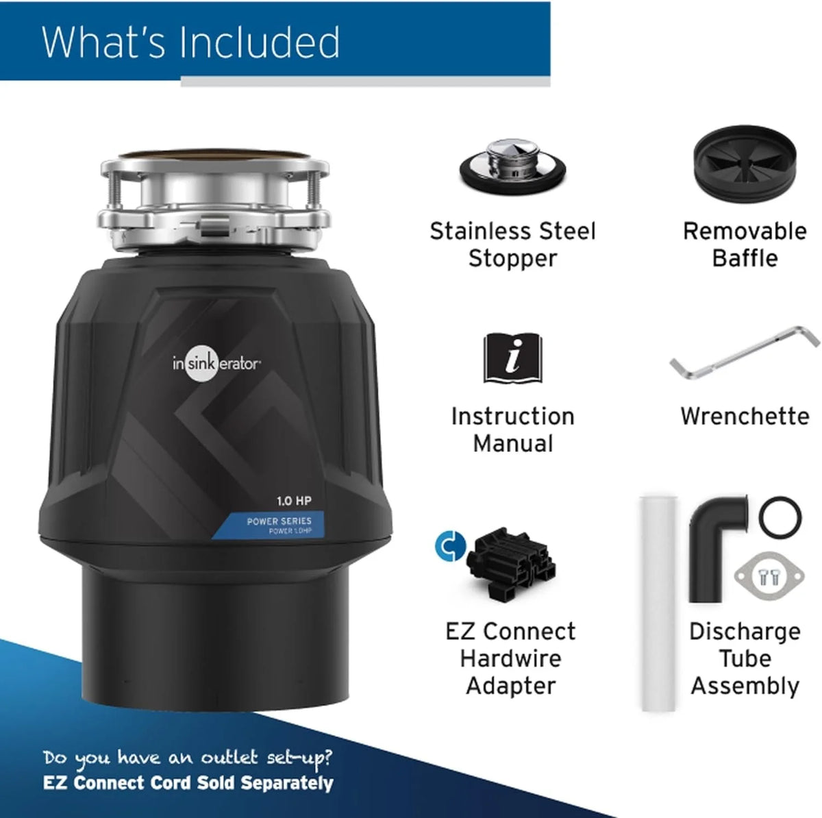1 HP Continuous Feed Garbage Disposal S985