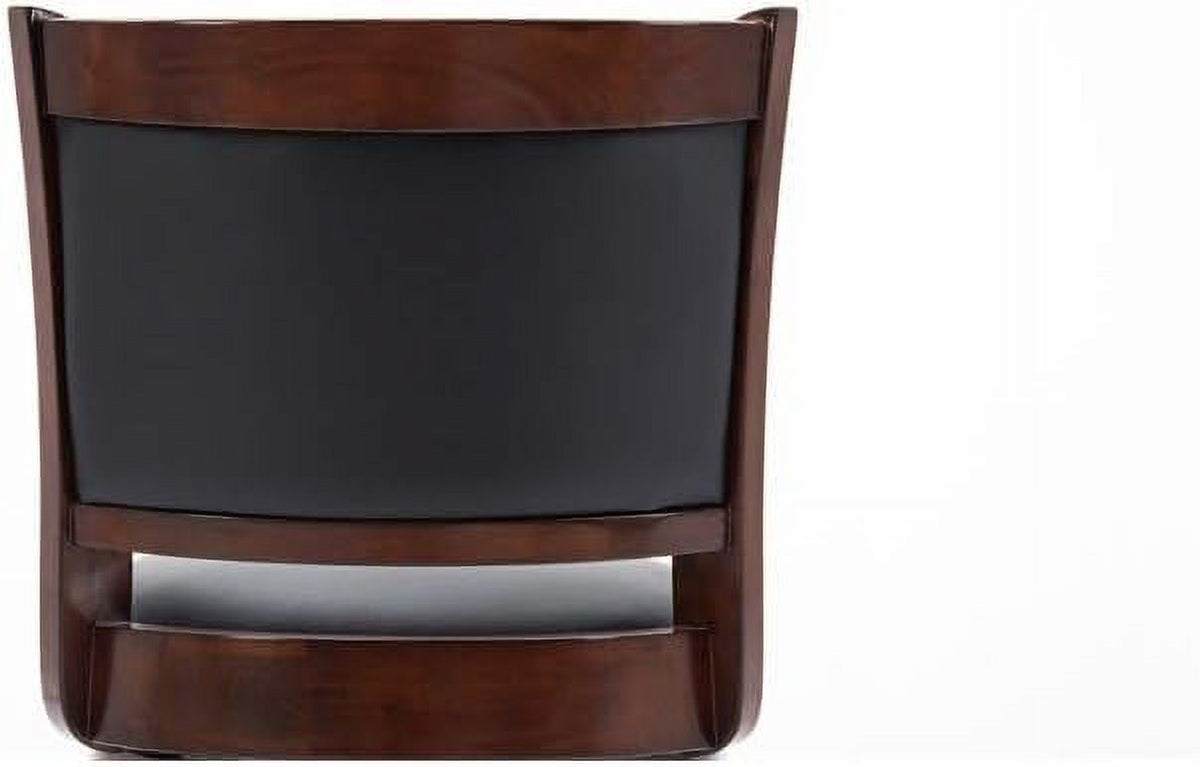 Mid-Century Wood Swivel Stool in Cherry/Black M47683